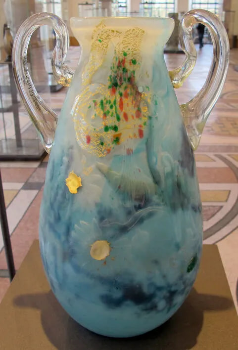 Émile Gallé (1846–1904) Vase with lilies and daises, fused 1896